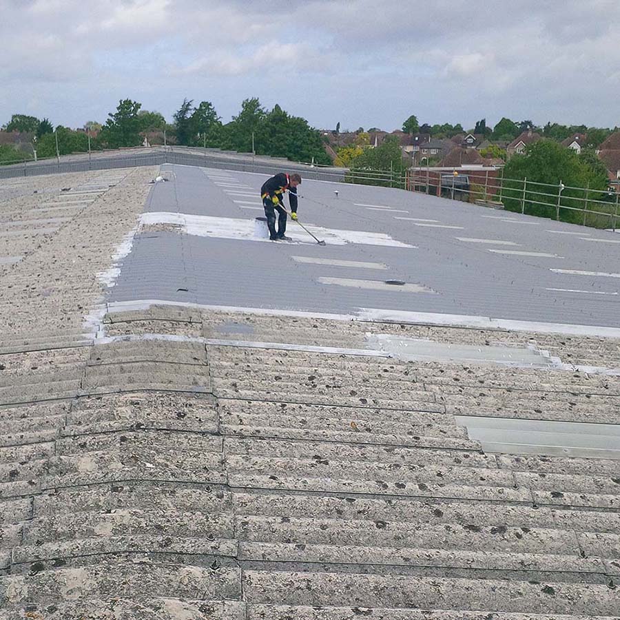 roof coating in light grey