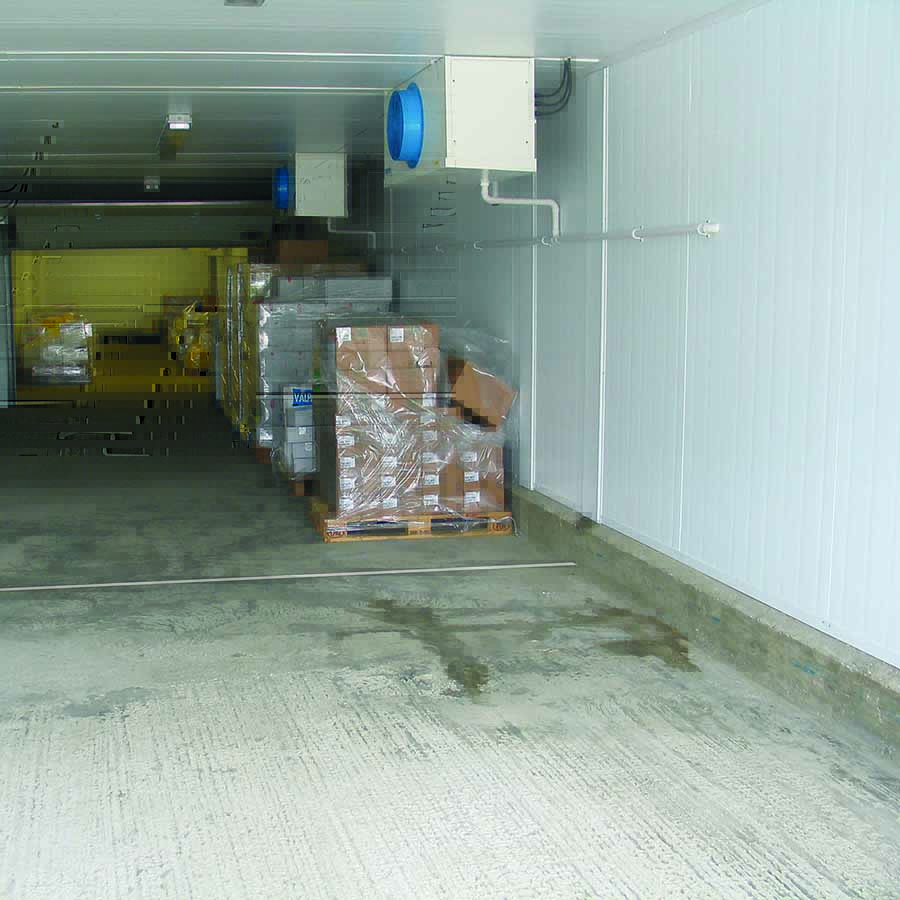 low temperature concrete in storage room