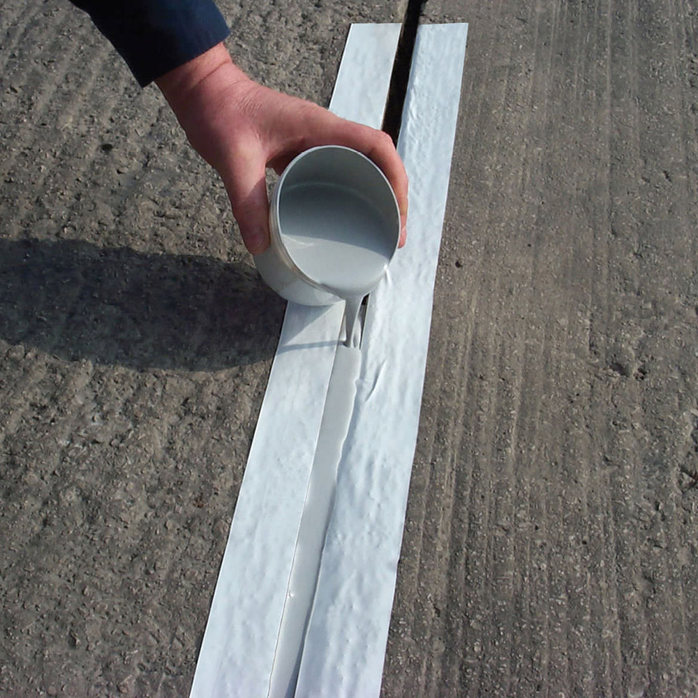 floor sealant being poured