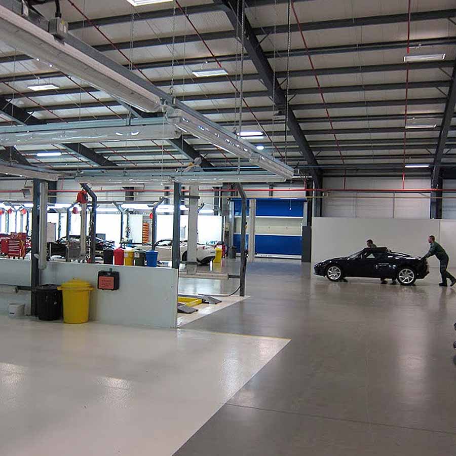 inside car warehouse