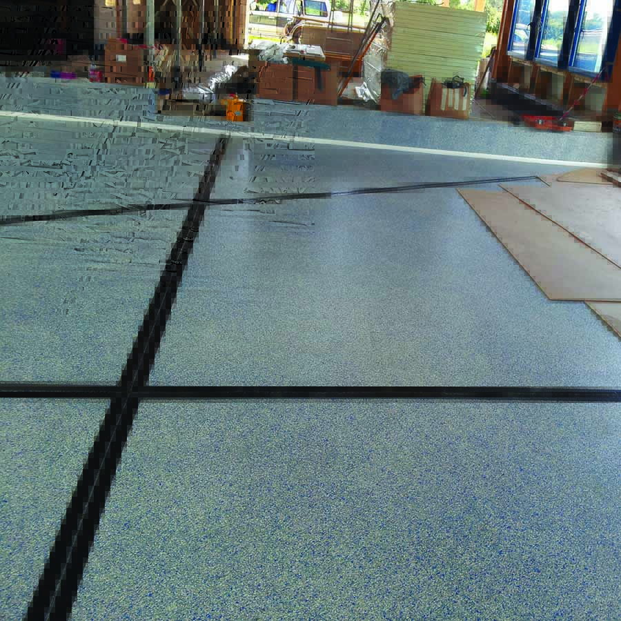 floor with black sealant