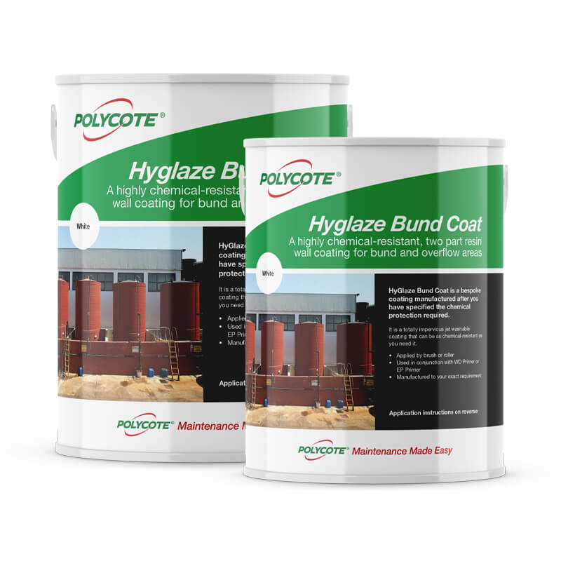 Buckets of two part resin for wall coating