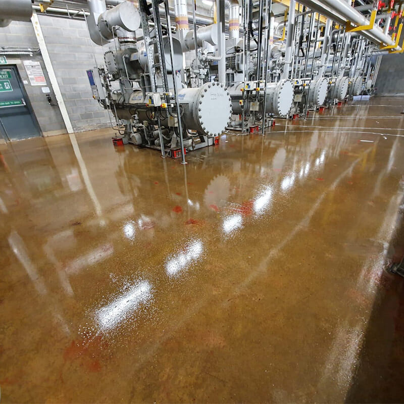 Workshop floor coated with OT Primer