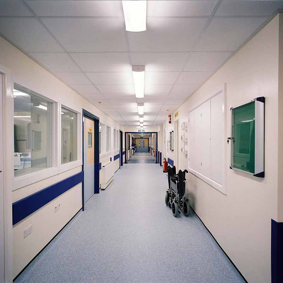 decorative flake epoxy flooring in a hospital