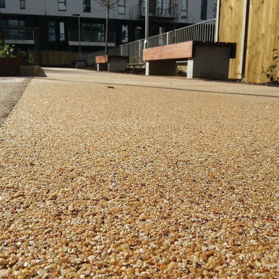resin-bound pebbles
